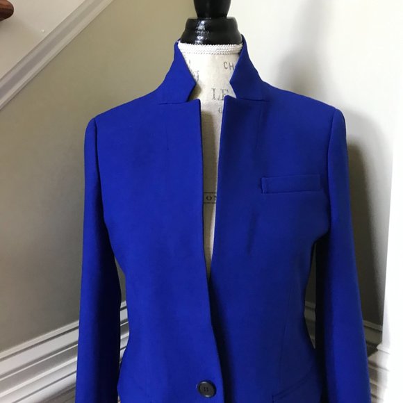 JCrew Regent Blazer Jacket Womens 14 Royal Blue Four Season Stretch - Picture 5 of 12